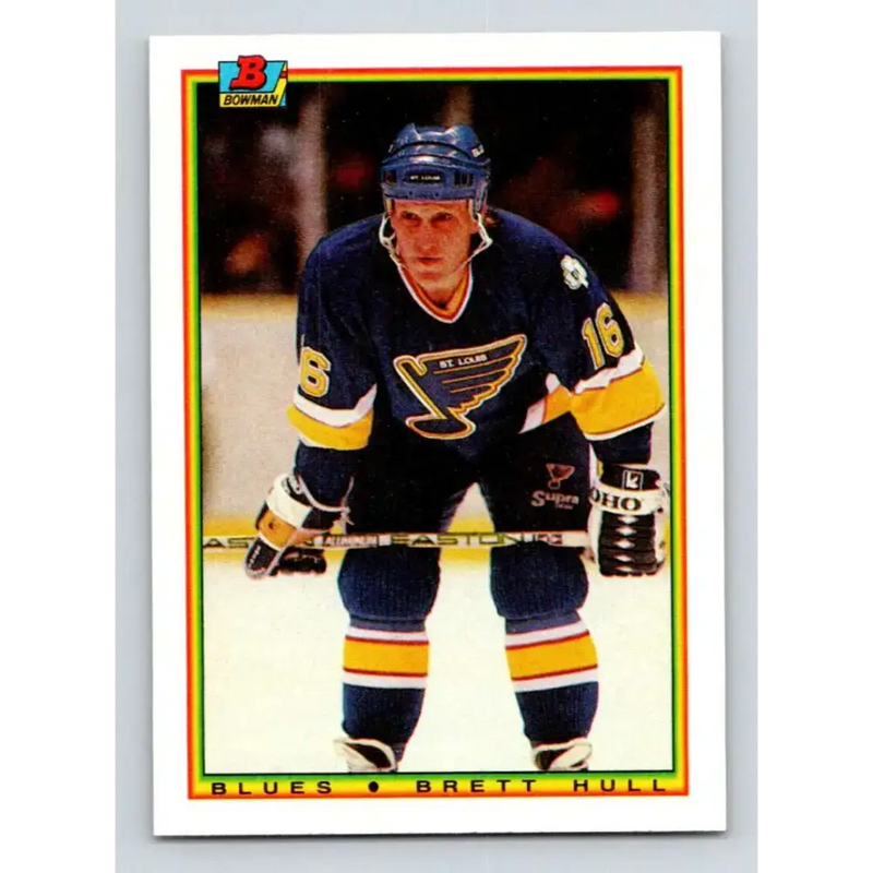 1990-91 Bowman #24 Brett Hull NM-MT St. Louis Blues Hockey Card - Hockey Card Single
