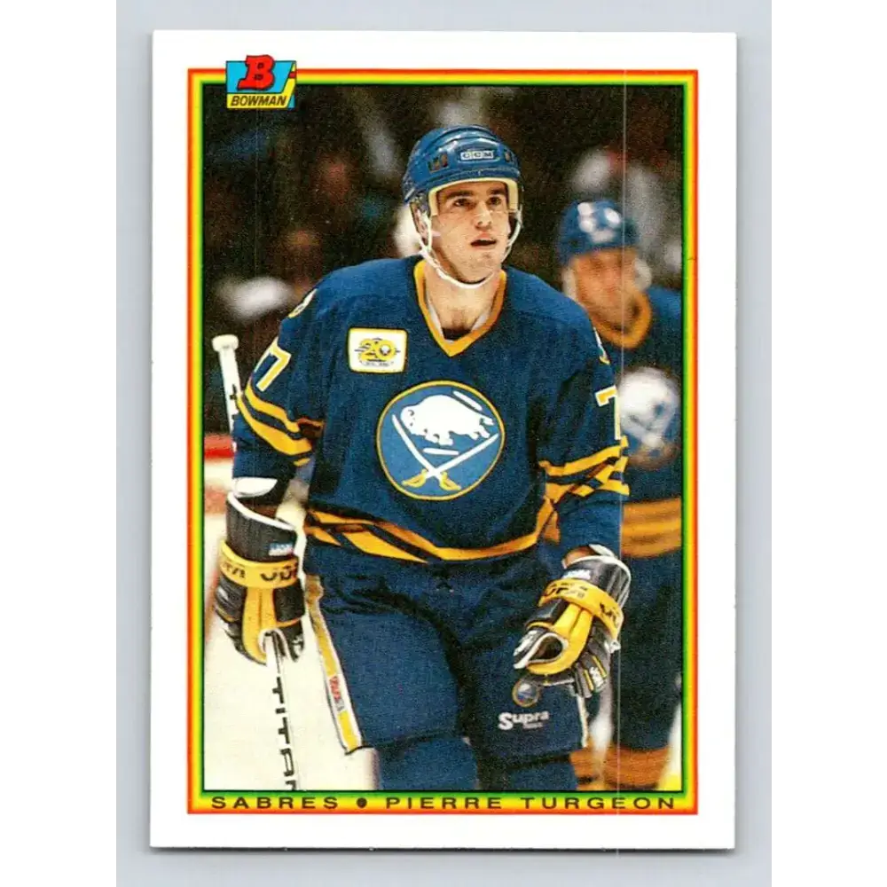 1990-91 Bowman #241 Pierre Turgeon NM-MT Buffalo Sabres Hockey Card - Hockey Card Single
