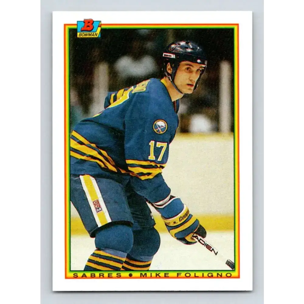 1990-91 Bowman #247 Mike Foligno NM-MT Buffalo Sabres Hockey Card - Hockey Card Single