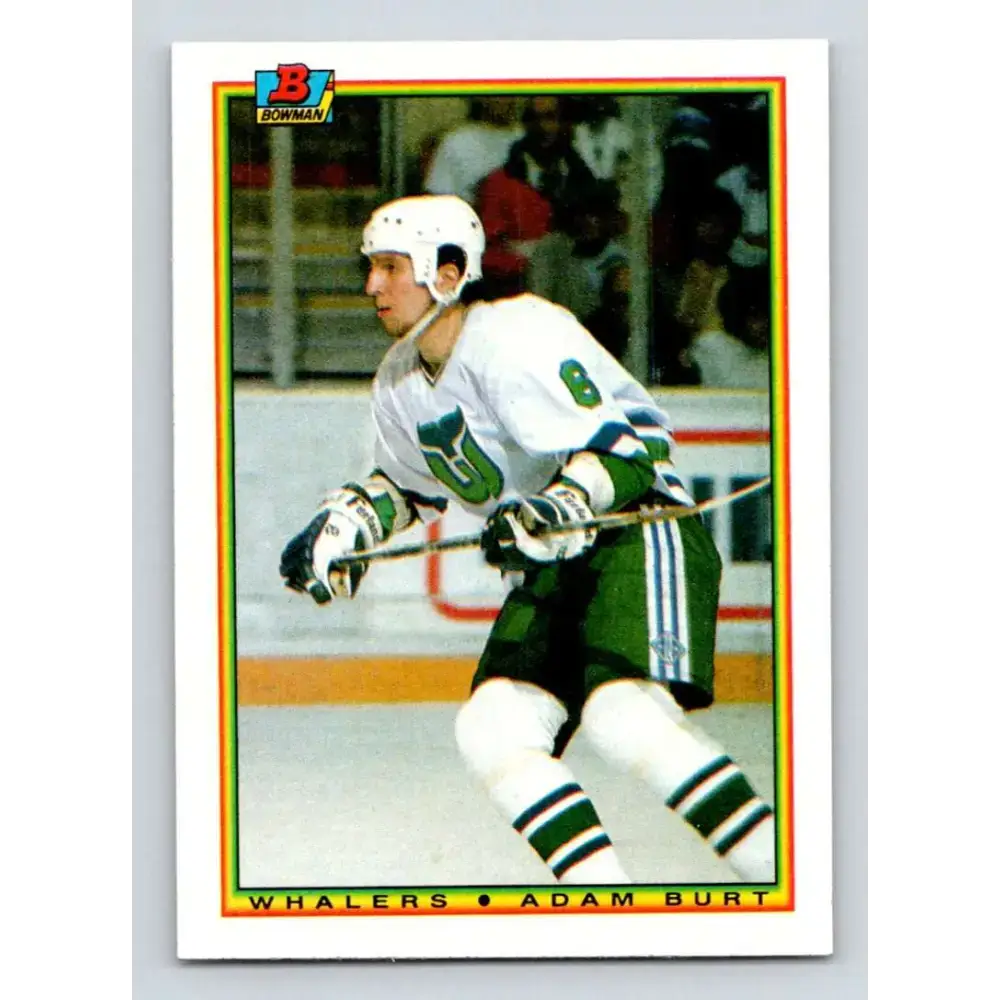 1990-91 Bowman #252 Adam Burt NM-MT RC Rookie Hartford Whalers Hockey Card - Hockey Card Single