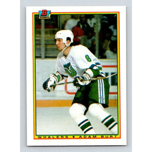 1990-91 Bowman #252 Adam Burt NM-MT RC Rookie Hartford Whalers Hockey Card - Hockey Card Single