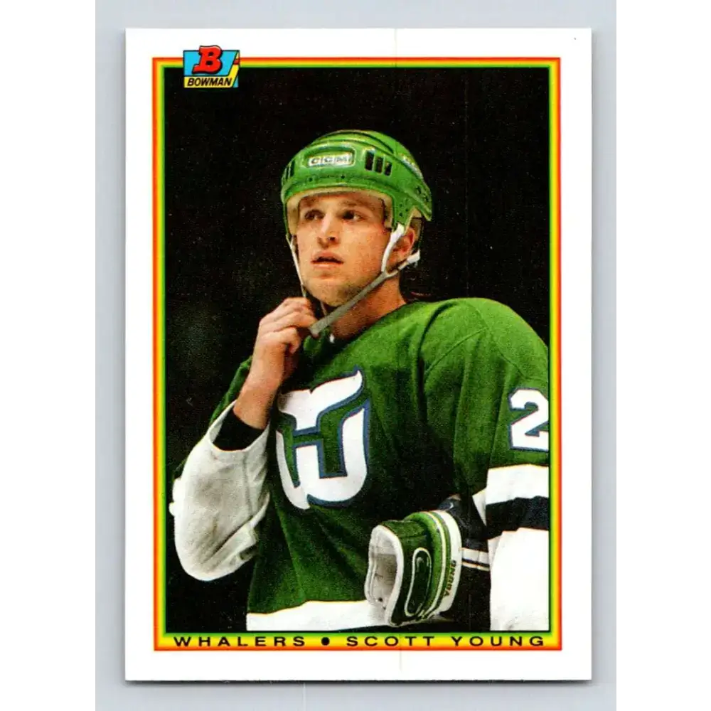 1990-91 Bowman #253 Scott Young NM-MT Hartford Whalers Hockey Card - Hockey Card Single