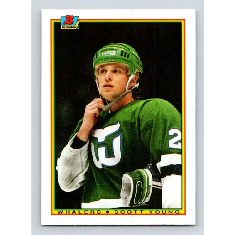 1990-91 Bowman #253 Scott Young NM-MT Hartford Whalers Hockey Card - Hockey Card Single