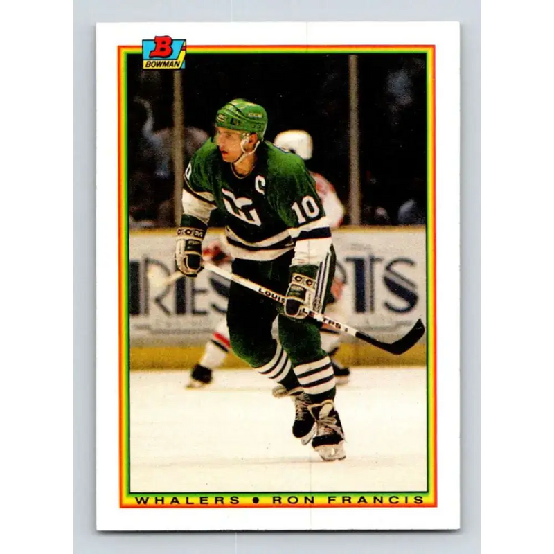 1990-91 Bowman #254 Ron Francis NM-MT Hartford Whalers Hockey Card - Hockey Card Single