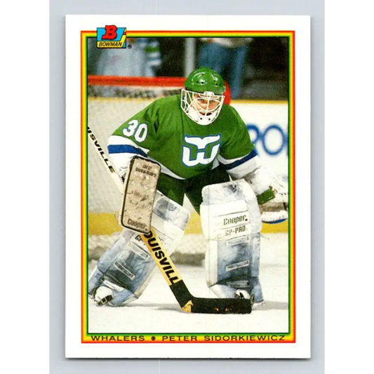 1990-91 Bowman #255 Peter Sidorkiewicz NM-MT Hartford Whalers Hockey Card - Hockey Card Single