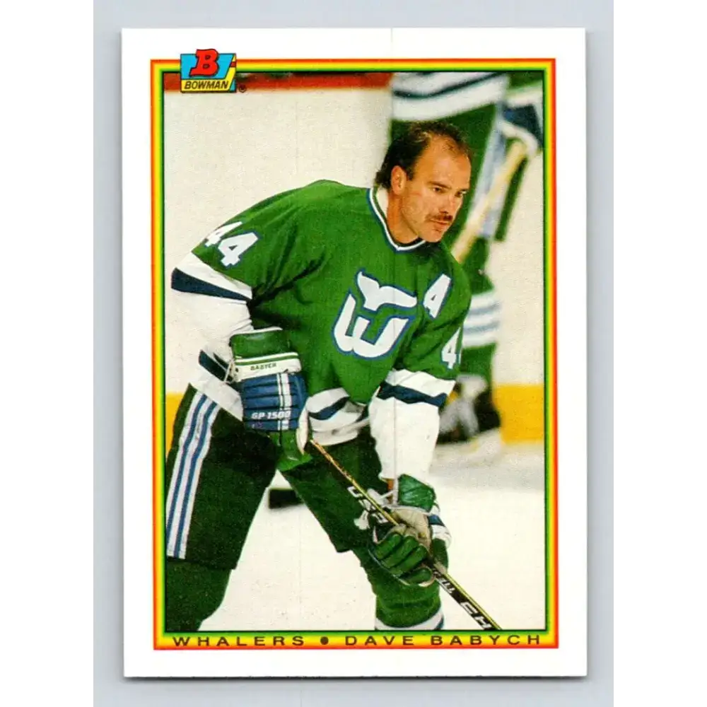 1990-91 Bowman #256 Dave Babych NM-MT Hartford Whalers Hockey Card - Hockey Card Single