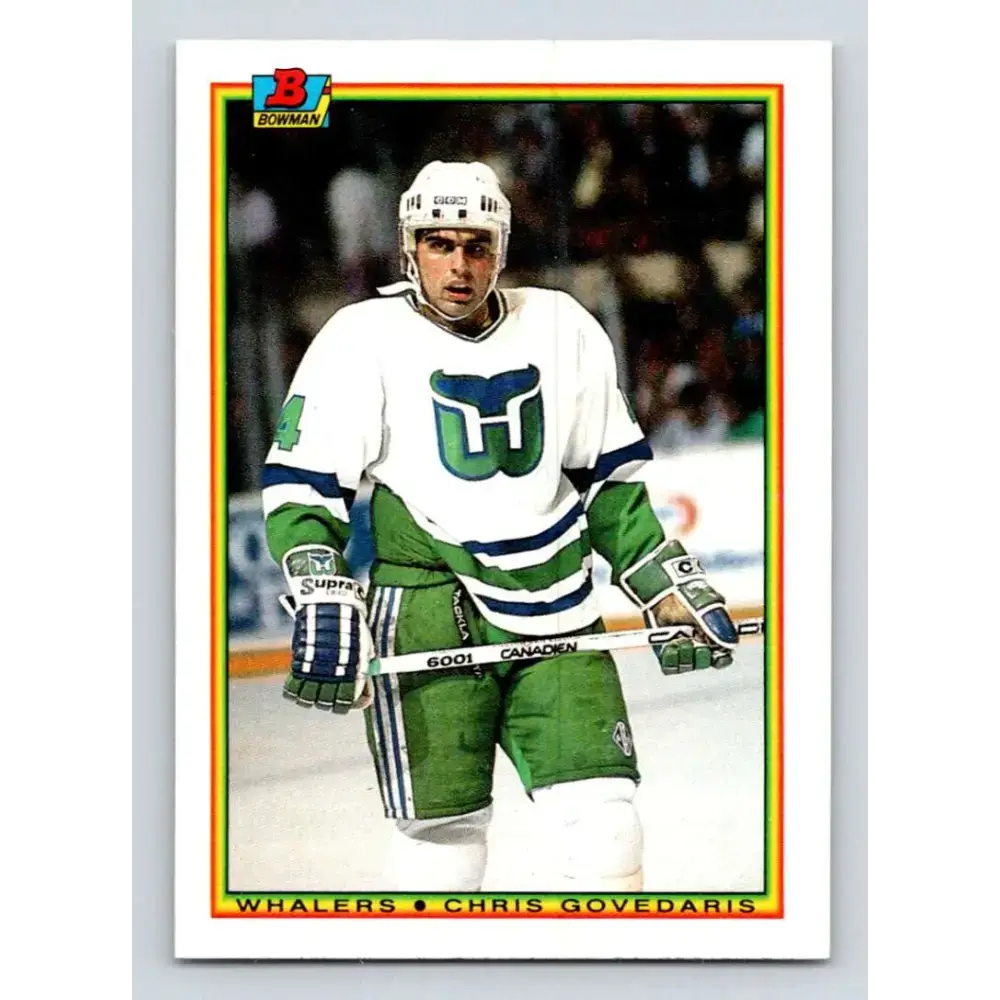 1990-91 Bowman #259 Chris Govedaris NM-MT Hartford Whalers Hockey Card - Hockey Card Single