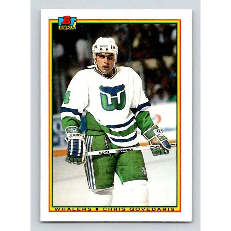 1990-91 Bowman #259 Chris Govedaris NM-MT Hartford Whalers Hockey Card - Hockey Card Single