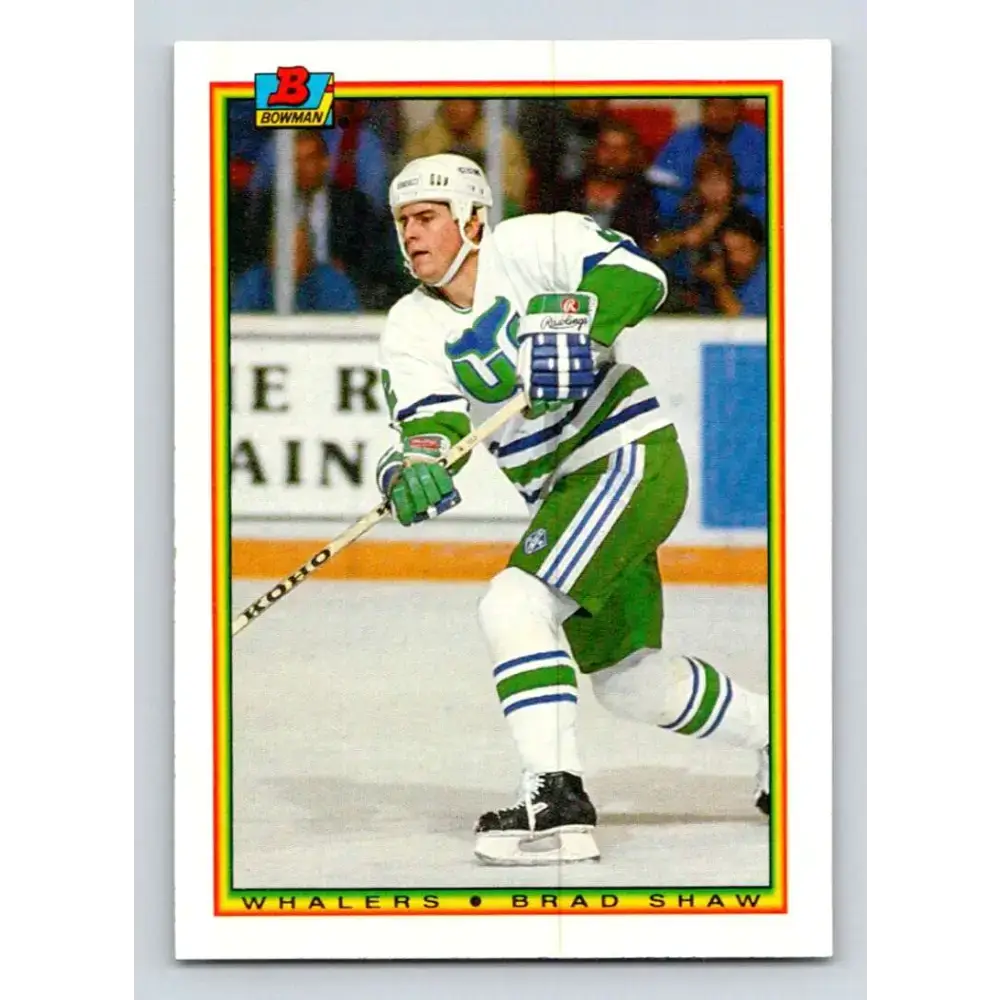 1990-91 Bowman #260 Brad Shaw NM-MT Hartford Whalers Hockey Card - Hockey Card Single