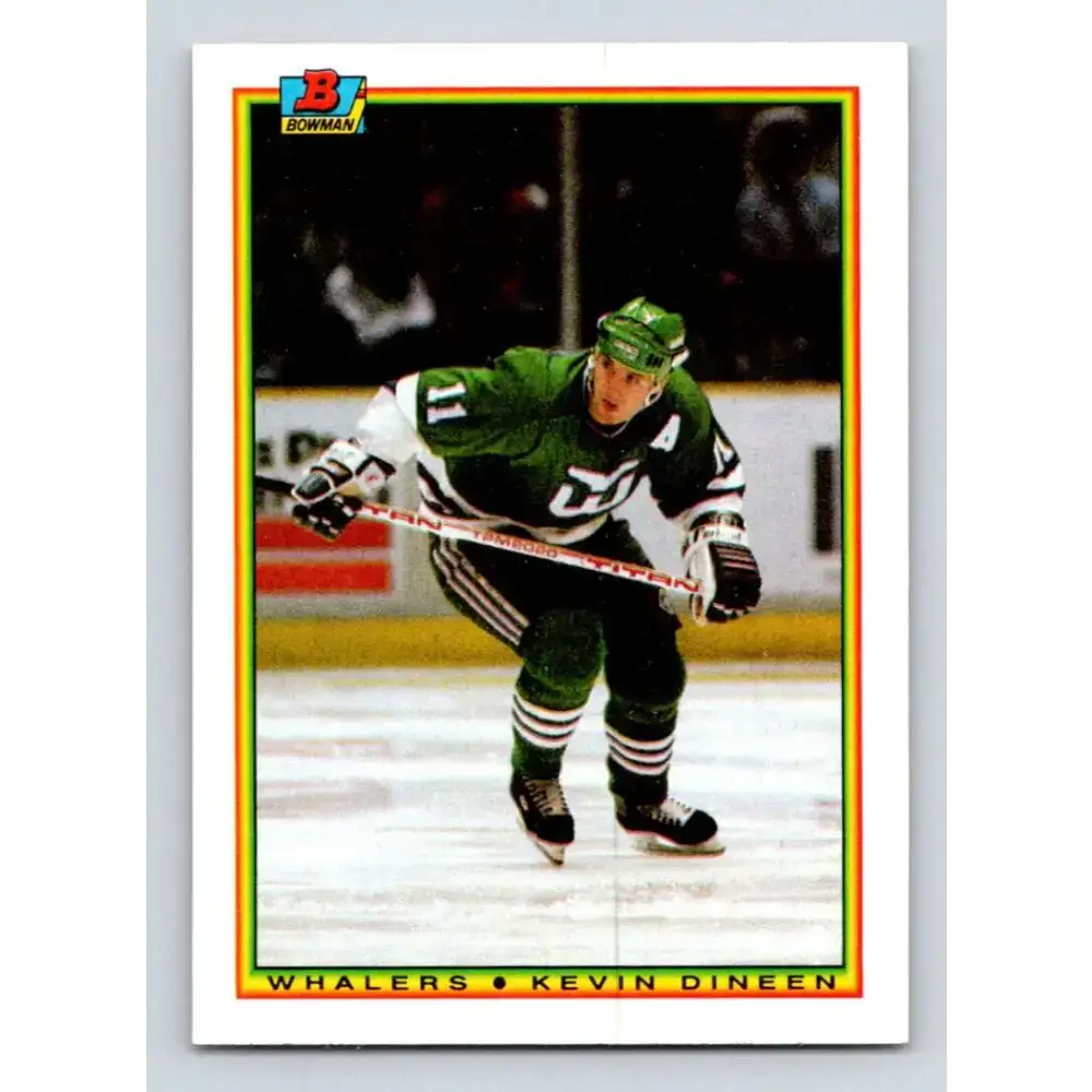 1990-91 Bowman #261 Kevin Dineen NM-MT Hartford Whalers Hockey Card - Hockey Card Single