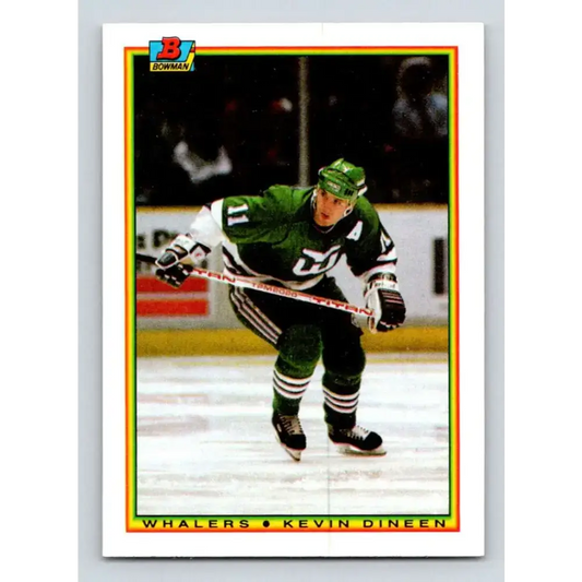 1990-91 Bowman #261 Kevin Dineen NM-MT Hartford Whalers Hockey Card - Hockey Card Single