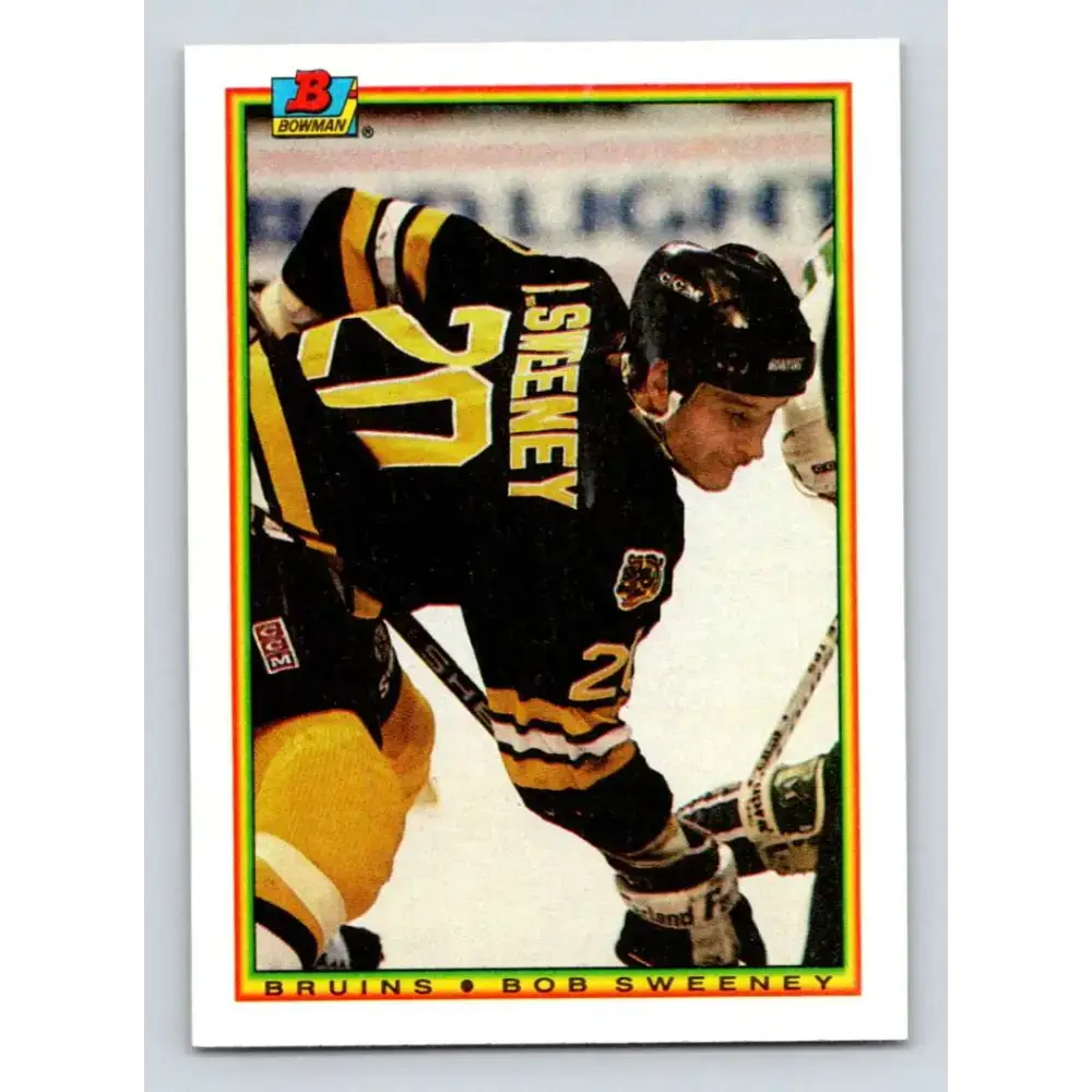 1990-91 Bowman #28 Bob Sweeney NM-MT Calgary Flames Hockey Card - Hockey Card Single