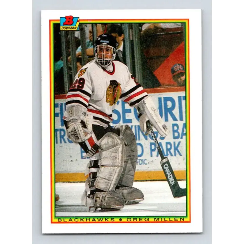1990-91 Bowman #3 Greg Millen NM-MT Chicago Blackhawks Hockey Card - Hockey Card Single