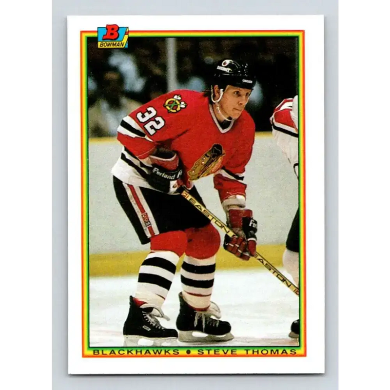 1990-91 Bowman #4 Steve Thomas NM-MT Chicago Blackhawks Hockey Card - Hockey Card Single