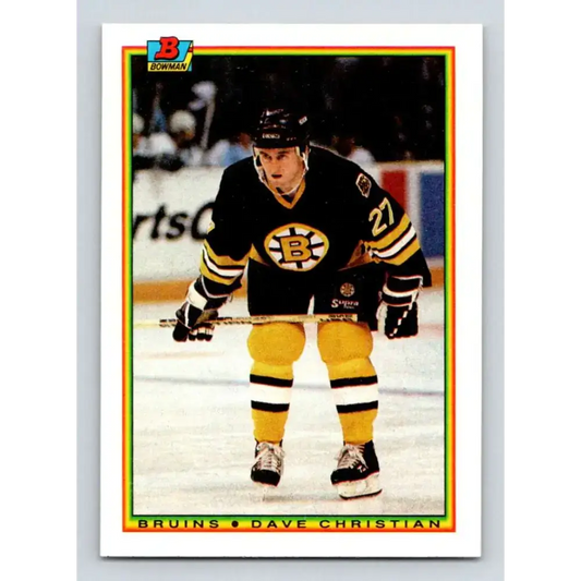 1990-91 Bowman #40 Dave Christian NM-MT Calgary Flames Hockey Card - Hockey Card Single