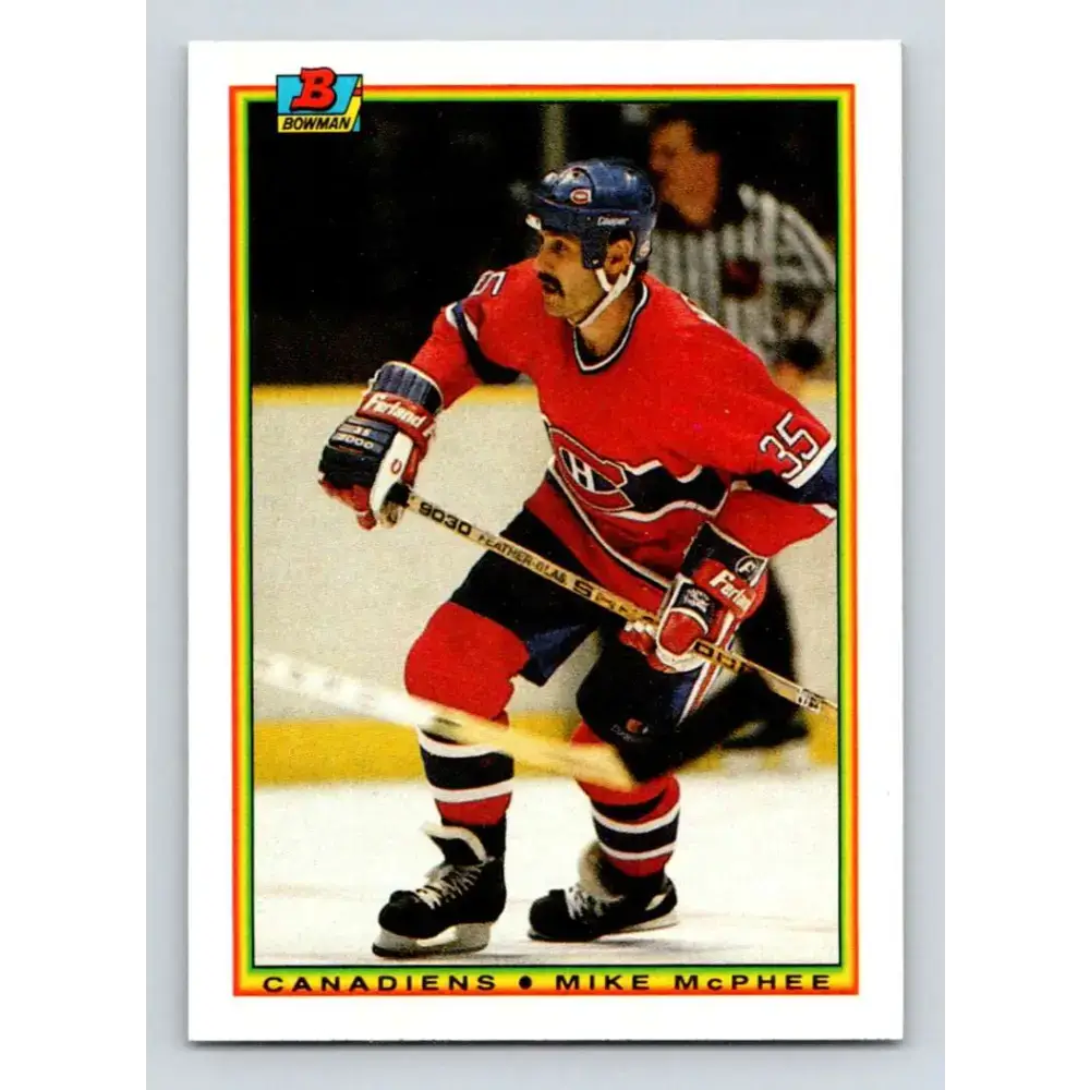 1990-91 Bowman #43 Mike McPhee NM-MT Montreal Canadiens Hockey Card - Hockey Card Single