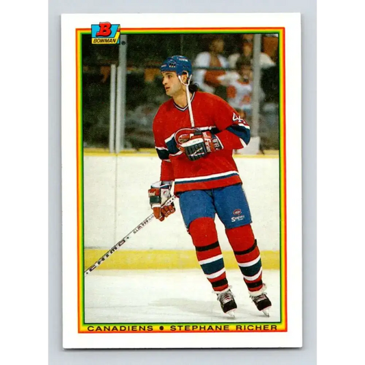 1990-91 Bowman #45 Stephane Richer NM-MT Montreal Canadiens Hockey Card - Hockey Card Single