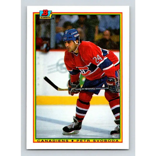 1990-91 Bowman #46 Petr Svoboda/Chris Chelios NM-MT Montreal Canadiens Hockey Card - Hockey Card Single
