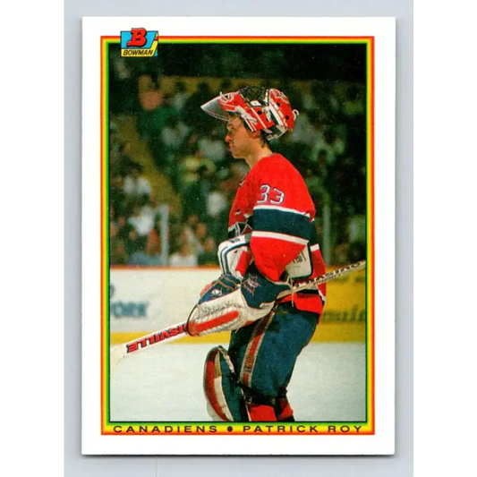 1990-91 Bowman #50 Patrick Roy NM-MT Montreal Canadiens Hockey Card - Hockey Card Single