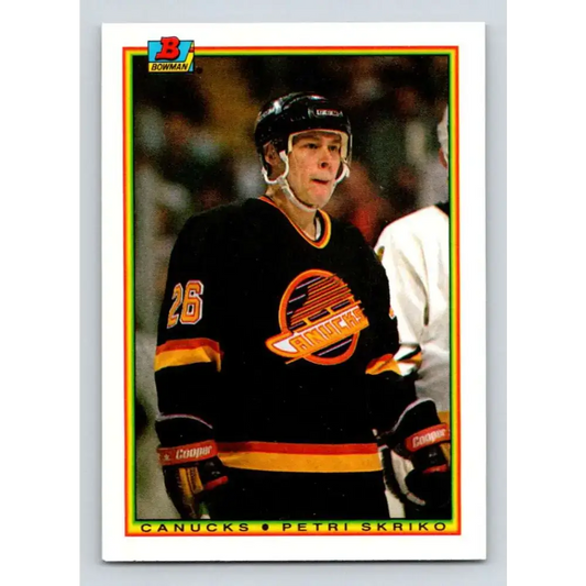 1990-91 Bowman #54 Petri Skriko NM-MT Vancouver Canucks Hockey Card