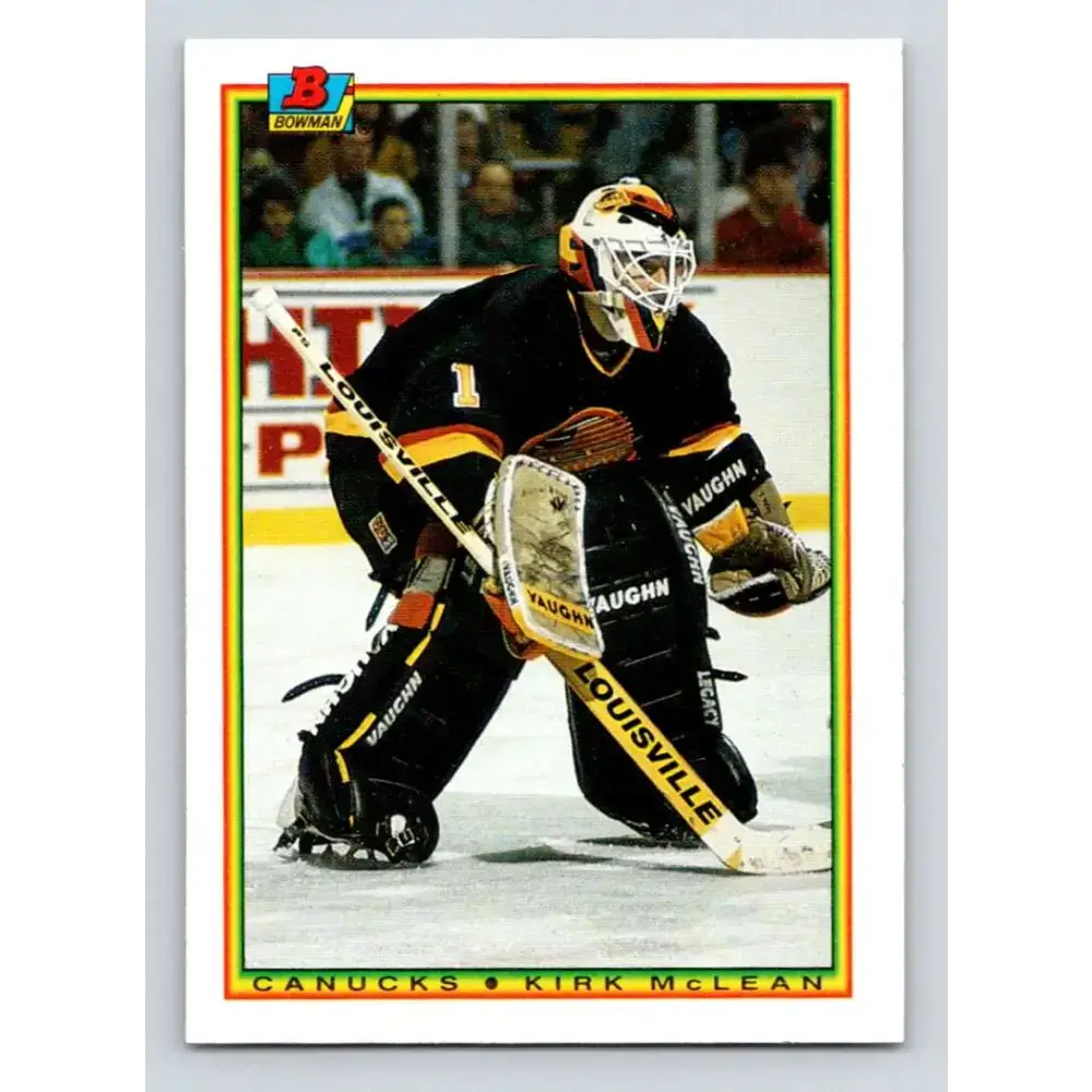 1990-91 Bowman #57 Kirk McLean NM-MT Vancouver Canucks Hockey Card