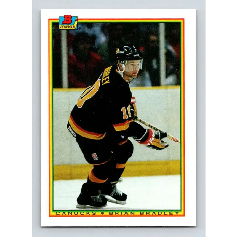 1990-91 Bowman #58 Brian Bradley NM-MT Vancouver Canucks Hockey Card