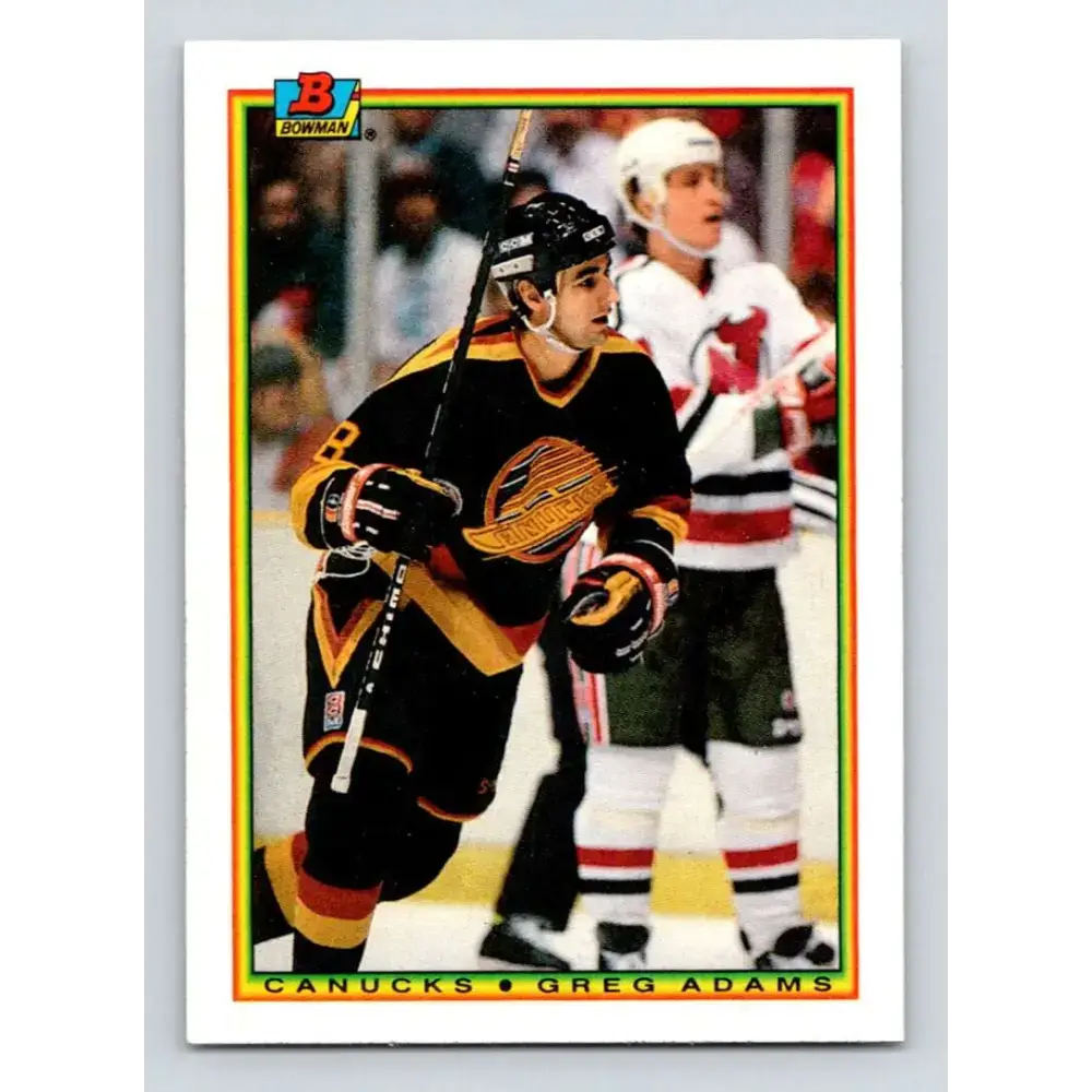 1990-91 Bowman #59 Greg Adams NM-MT Vancouver Canucks Hockey Card - Hockey Card Single