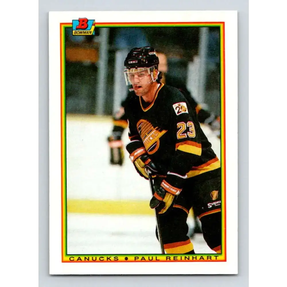 1990-91 Bowman #60 Paul Reinhart NM-MT Vancouver Canucks Hockey Card - Hockey Card Single