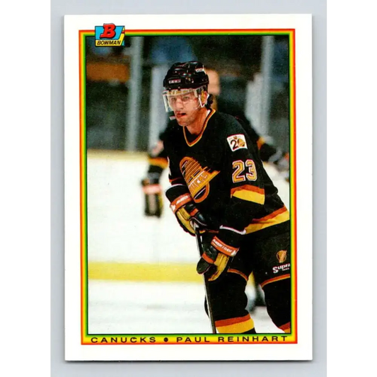 1990-91 Bowman #60 Paul Reinhart NM-MT Vancouver Canucks Hockey Card