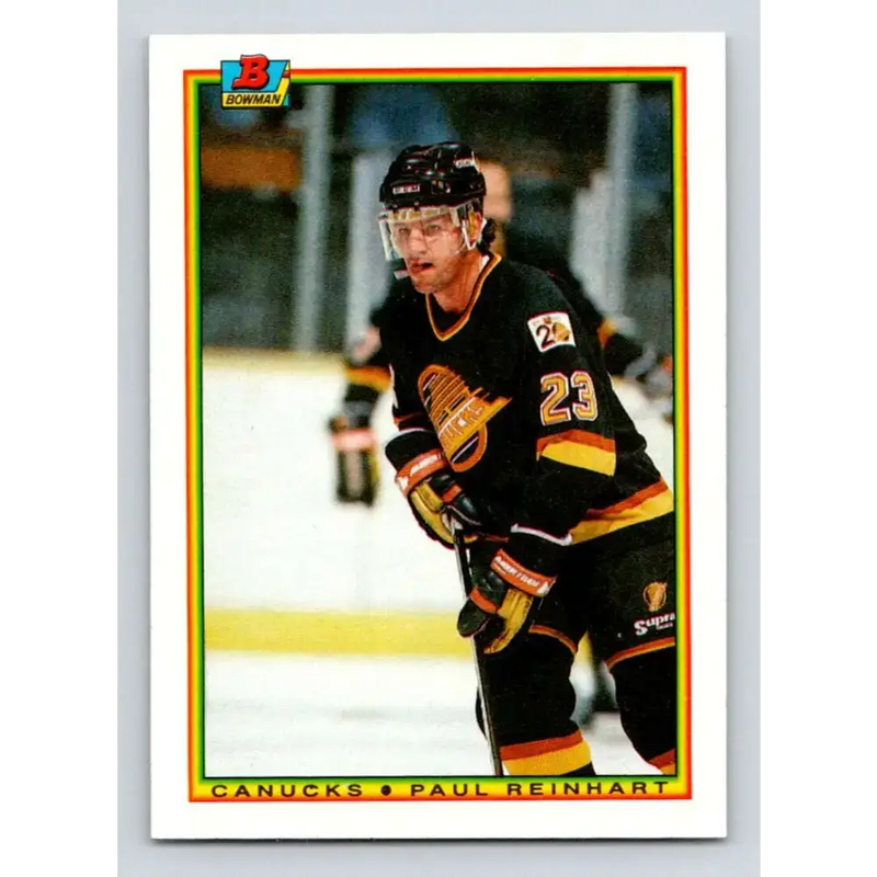 1990-91 Bowman #60 Paul Reinhart NM-MT Vancouver Canucks Hockey Card - Hockey Card Single
