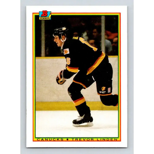 1990-91 Bowman #61 Trevor Linden NM-MT Vancouver Canucks Hockey Card