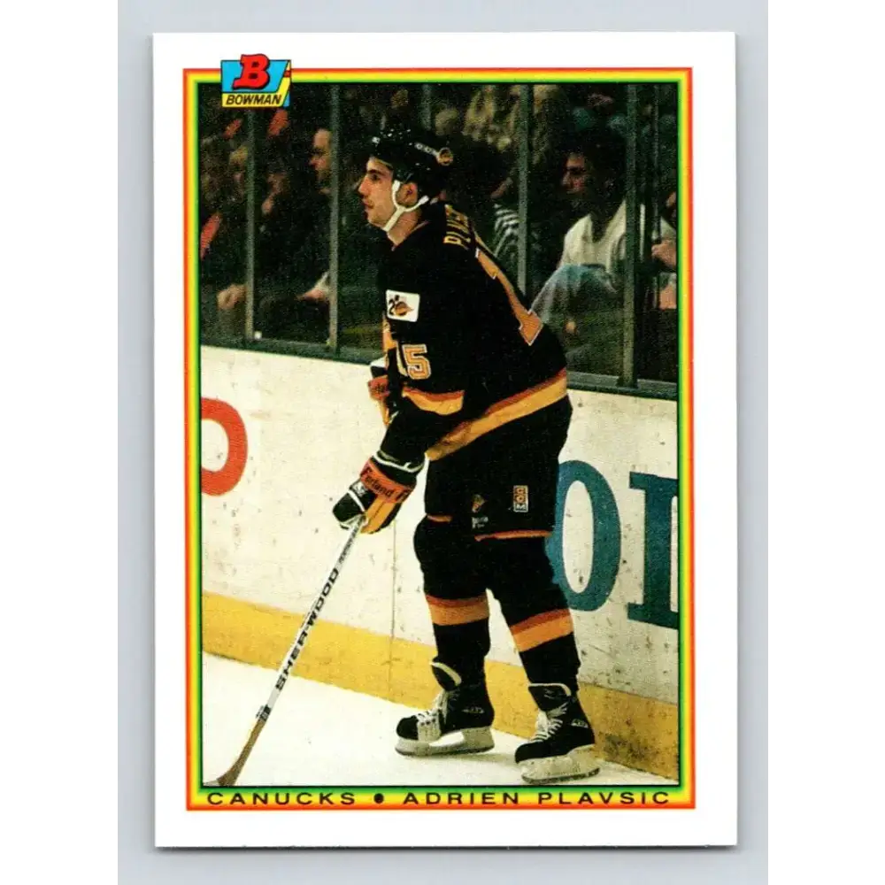 1990-91 Bowman #62 Adrien Plavsic NM-MT Vancouver Canucks Hockey Card