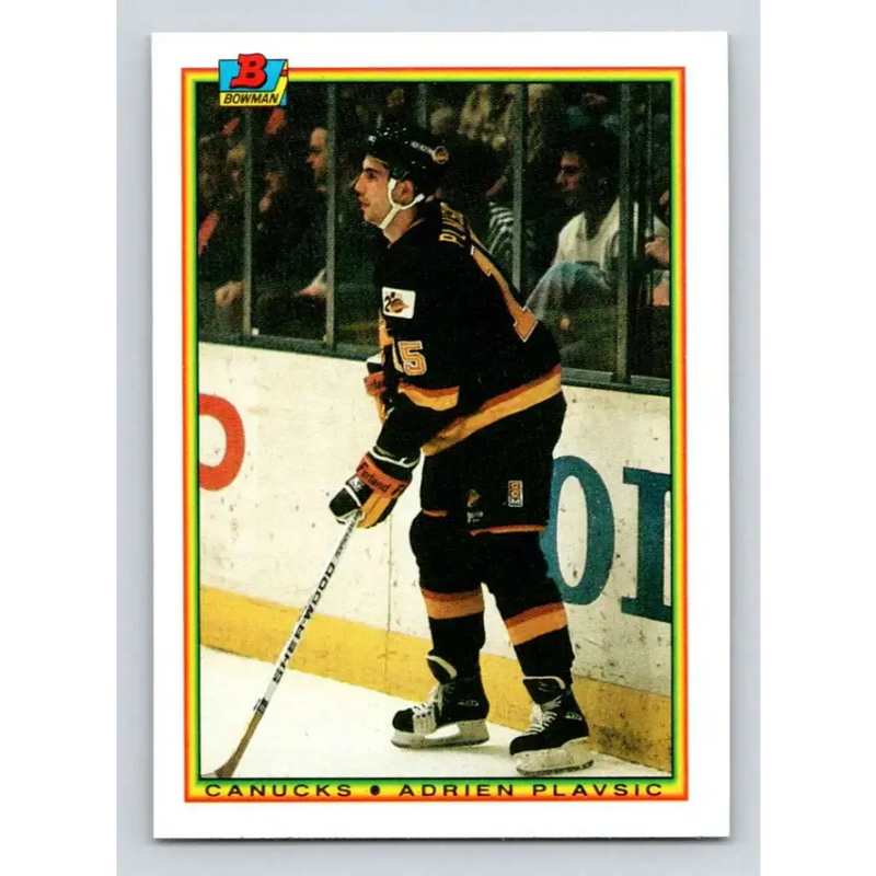1990-91 Bowman #62 Adrien Plavsic NM-MT Vancouver Canucks Hockey Card