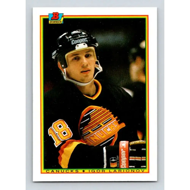 1990-91 Bowman #63 Igor Larionov NM-MT RC Rookie Vancouver Canucks Hockey Card - Hockey Card Single