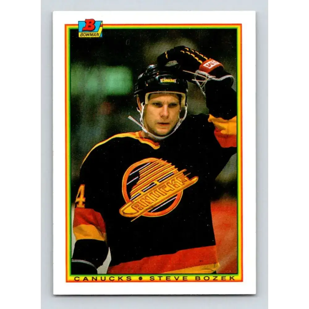 1990-91 Bowman #64 Steve Bozek NM-MT Vancouver Canucks Hockey Card - Hockey Card Single