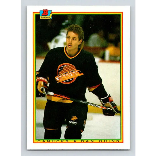 1990-91 Bowman #65 Dan Quinn NM-MT Vancouver Canucks Hockey Card