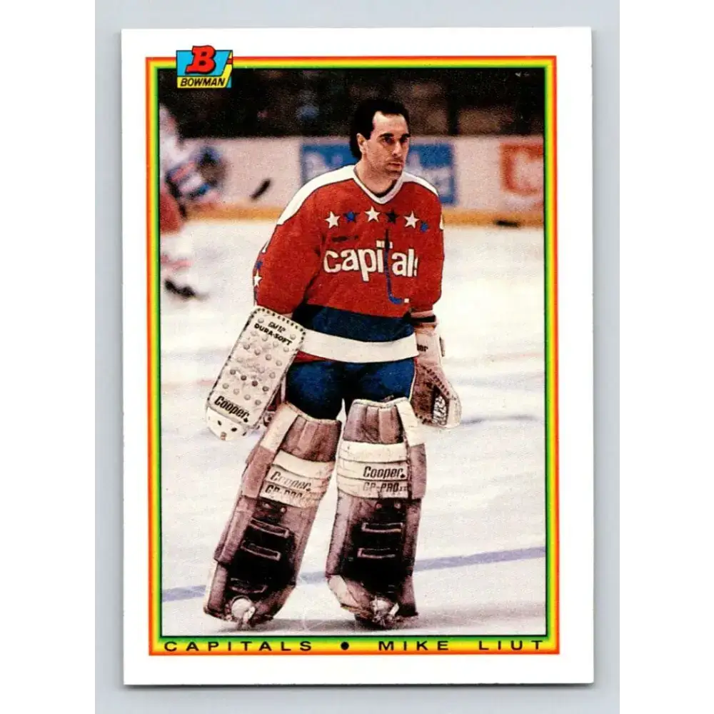 1990-91 Bowman #66 Mike Liut NM-MT Washington Capitals Hockey Card - Hockey Card Single