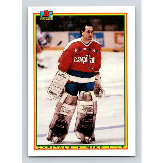1990-91 Bowman #66 Mike Liut NM-MT Washington Capitals Hockey Card