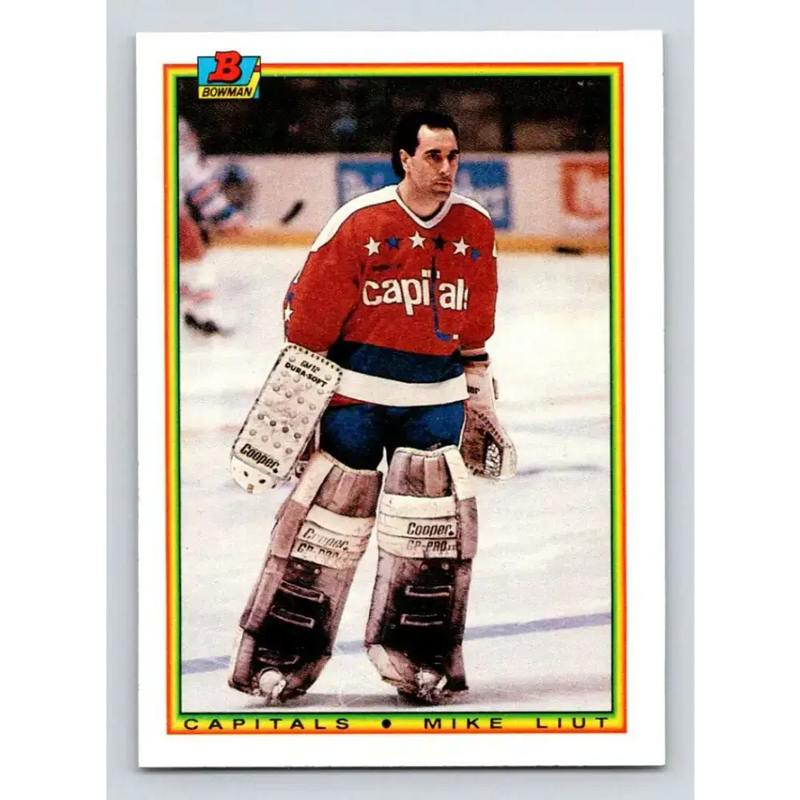 1990-91 Bowman #66 Mike Liut NM-MT Washington Capitals Hockey Card - Hockey Card Single