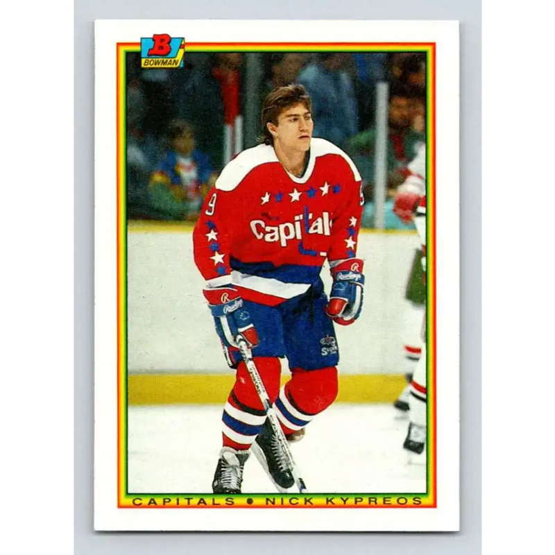 1990-91 Bowman #67 Nick Kypreos NM-MT Washington Capitals Hockey Card - Hockey Card Single