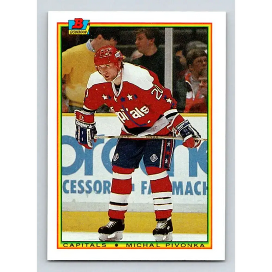 1990-91 Bowman #68 Michal Pivonka NM-MT RC Rookie Washington Capitals Hockey Card