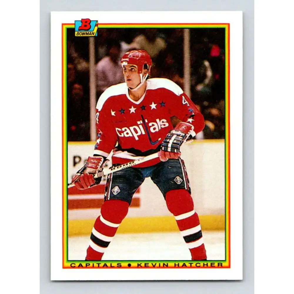 1990-91 Bowman #70 Kevin Hatcher NM-MT Washington Capitals Hockey Card - Hockey Card Single