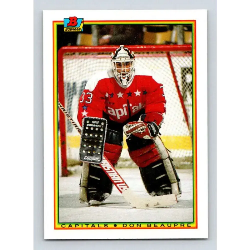 1990-91 Bowman #72 Don Beaupre NM-MT Washington Capitals Hockey Card - Hockey Card Single