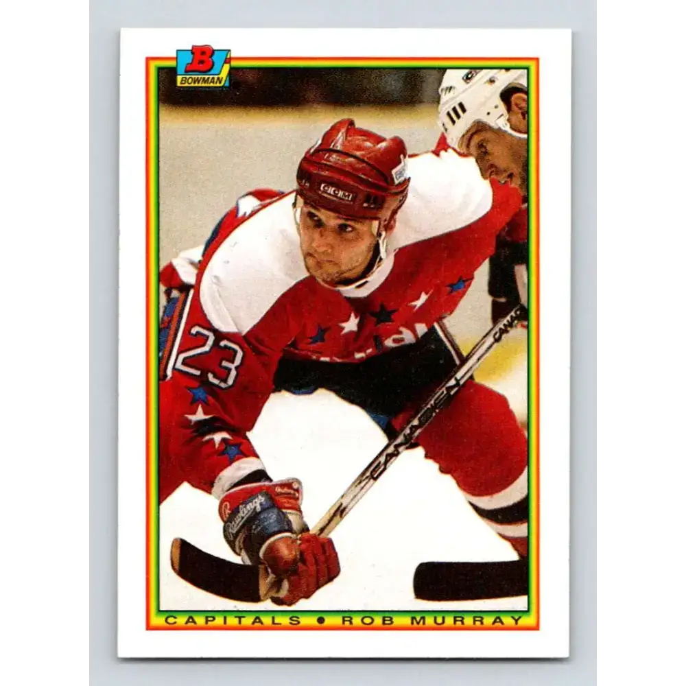 1990-91 Bowman #74 Rob Murray NM-MT Washington Capitals Hockey Card - Hockey Card Single