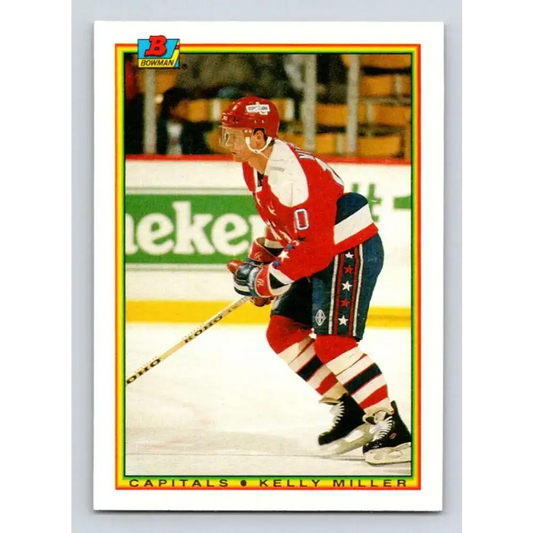 1990-91 Bowman #76 Kelly Miller NM-MT Washington Capitals Hockey Card