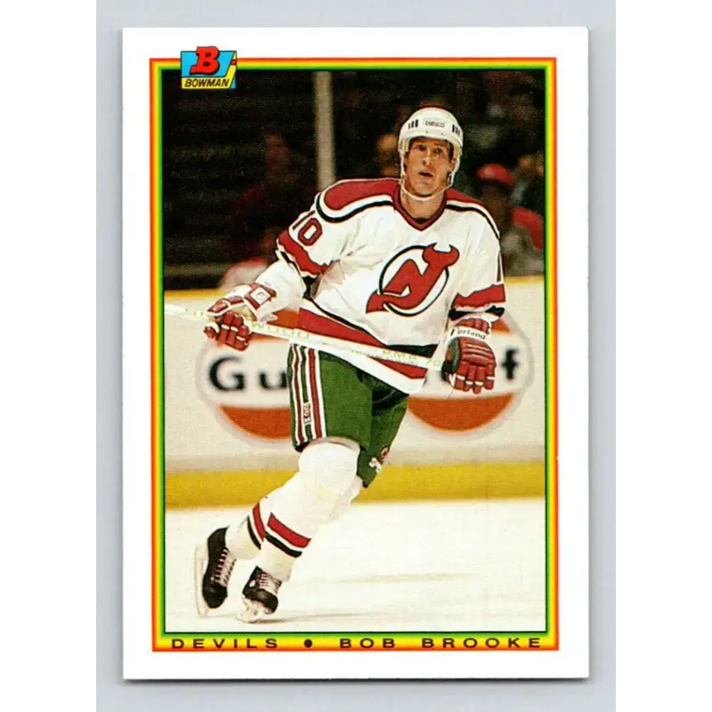 1990-91 Bowman #79 Bob Brooke NM-MT New Jersey Devils Hockey Card - Hockey Card Single