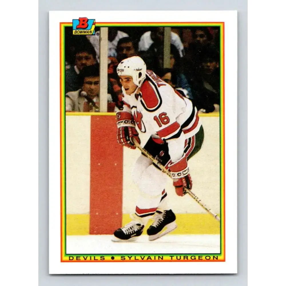 1990-91 Bowman #81 Sylvain Turgeon NM-MT New Jersey Devils Hockey Card - Hockey Card Single