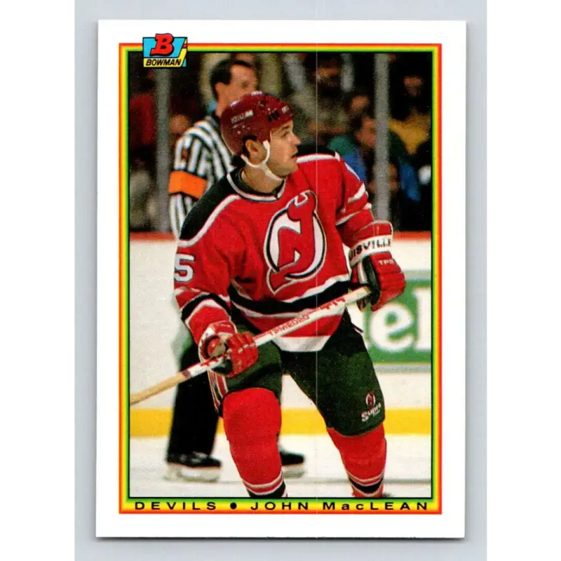 1990-91 Bowman #83 John MacLean NM-MT New Jersey Devils Hockey Card - Hockey Card Single