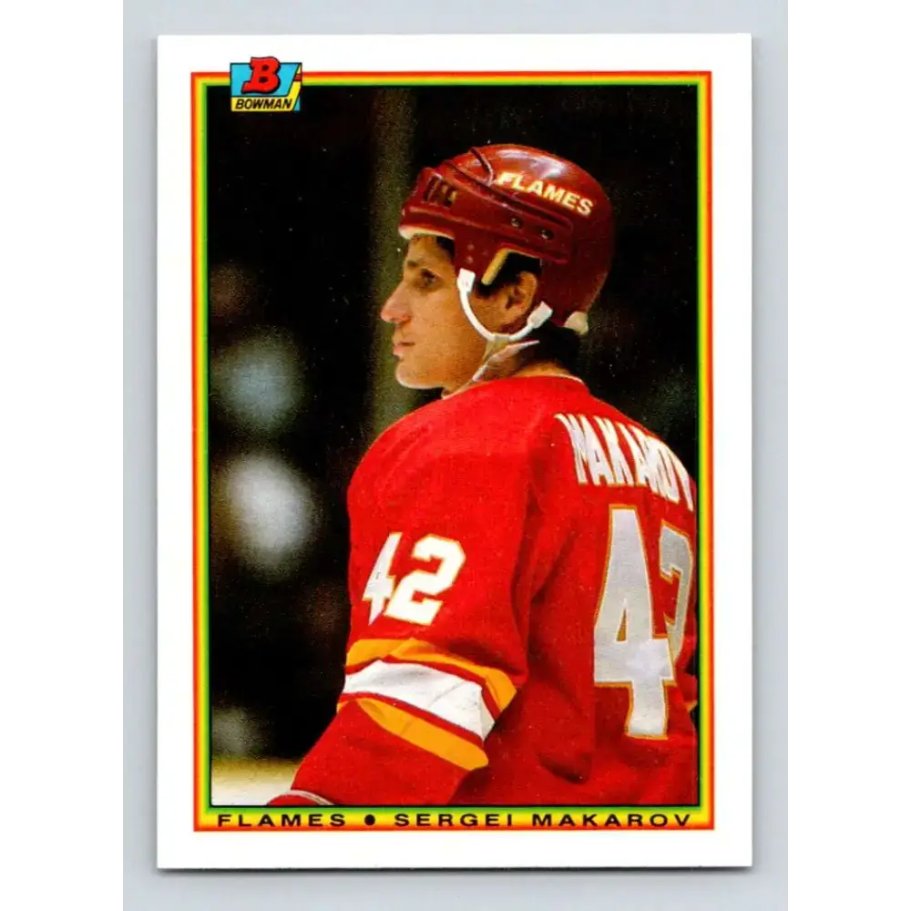 1990-91 Bowman #92 Sergei Makarov NM-MT RC Rookie Calgary Flames Hockey Card - Hockey Card Single