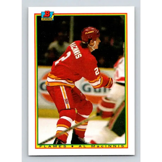 1990-91 Bowman #93 Al MacInnis NM-MT Calgary Flames Hockey Card - Hockey Card Single